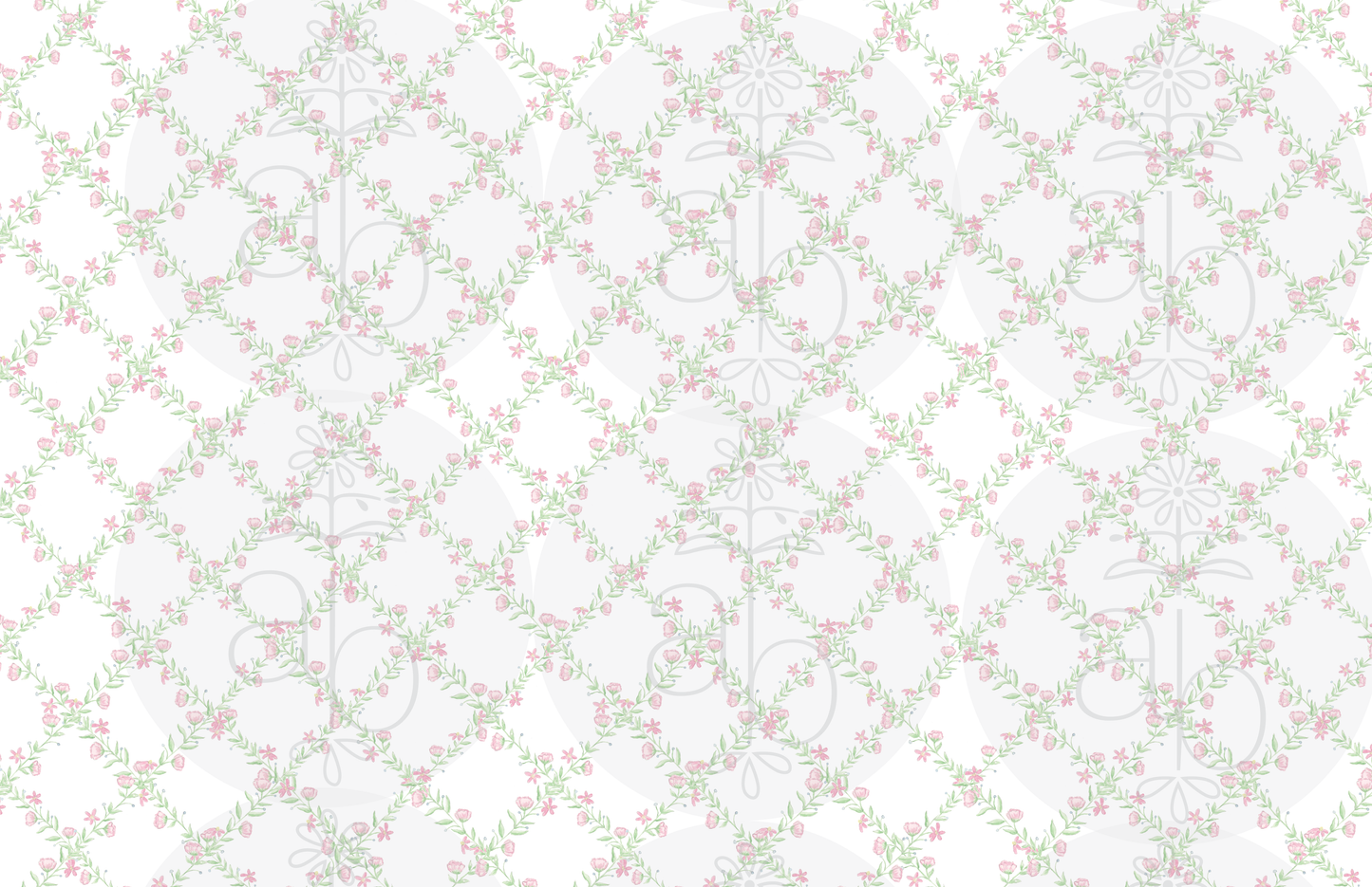 Pink Floral Trellis Paper Placemats