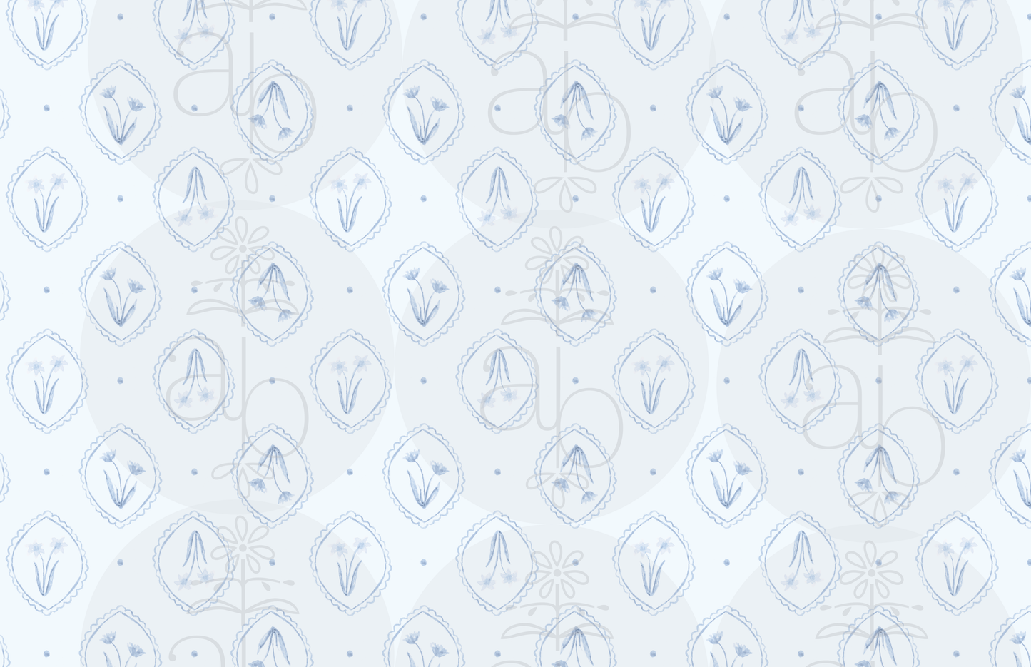 Blue Floral Medallion Paper Placemats