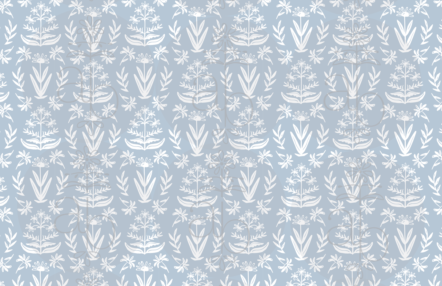 Dusty Blue Block Print Paper Placemats