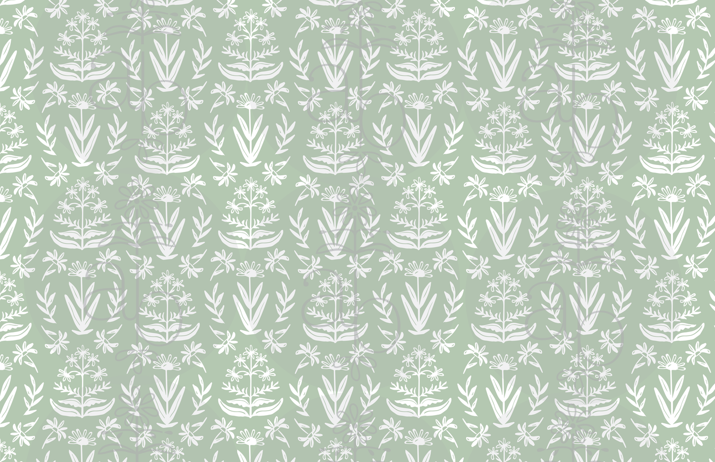 Sage Green Block Print Paper Placemats