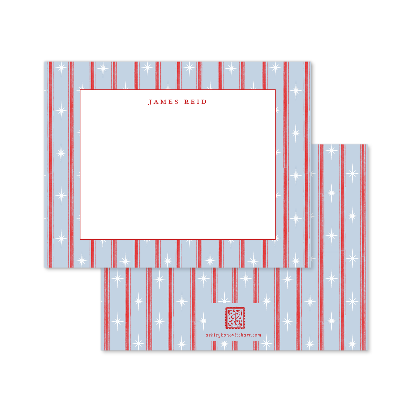 All American Stars and Stripes Stationery Set in Blue
