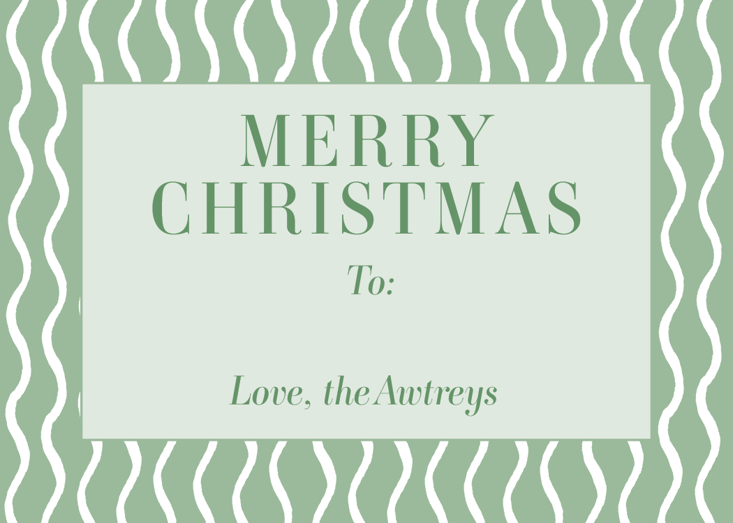 Green Wavy Gift Stickers