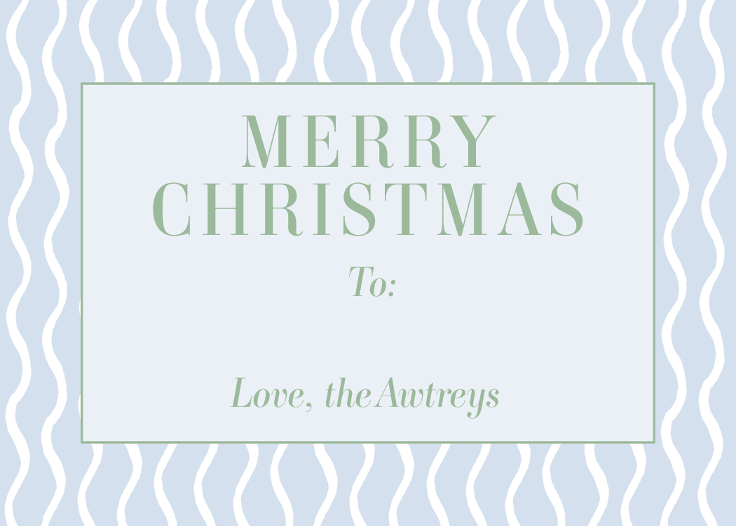 Blue Wavy Gift Stickers