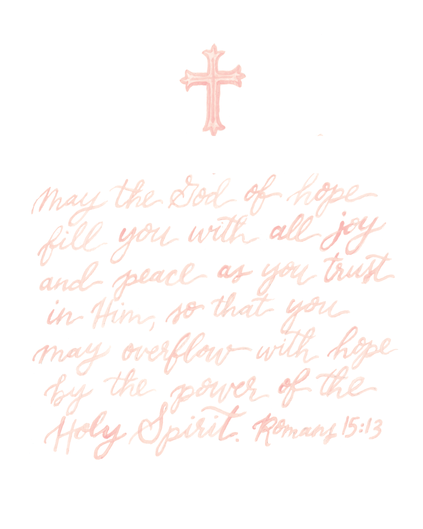 Romans 15:13 Art Print in Pink