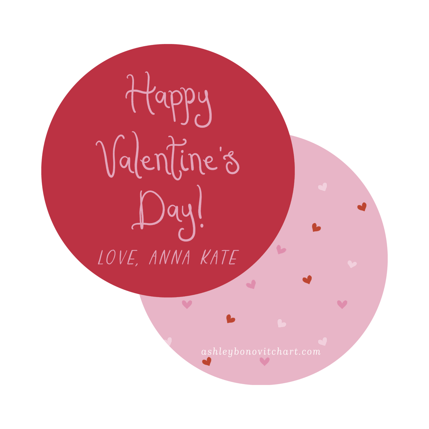 Round Valentine's Day Gift Tags