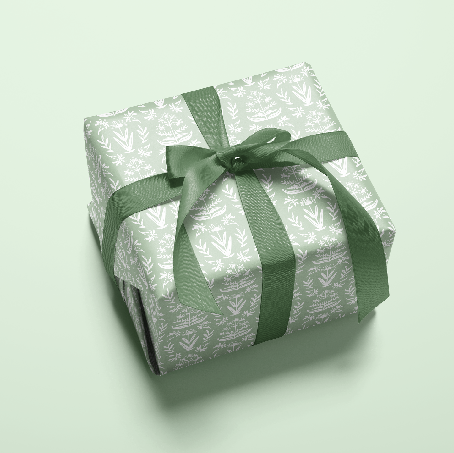 Sage Block Print Wrapping Paper Sheets - PREORDER SHIPS NOV. 17TH