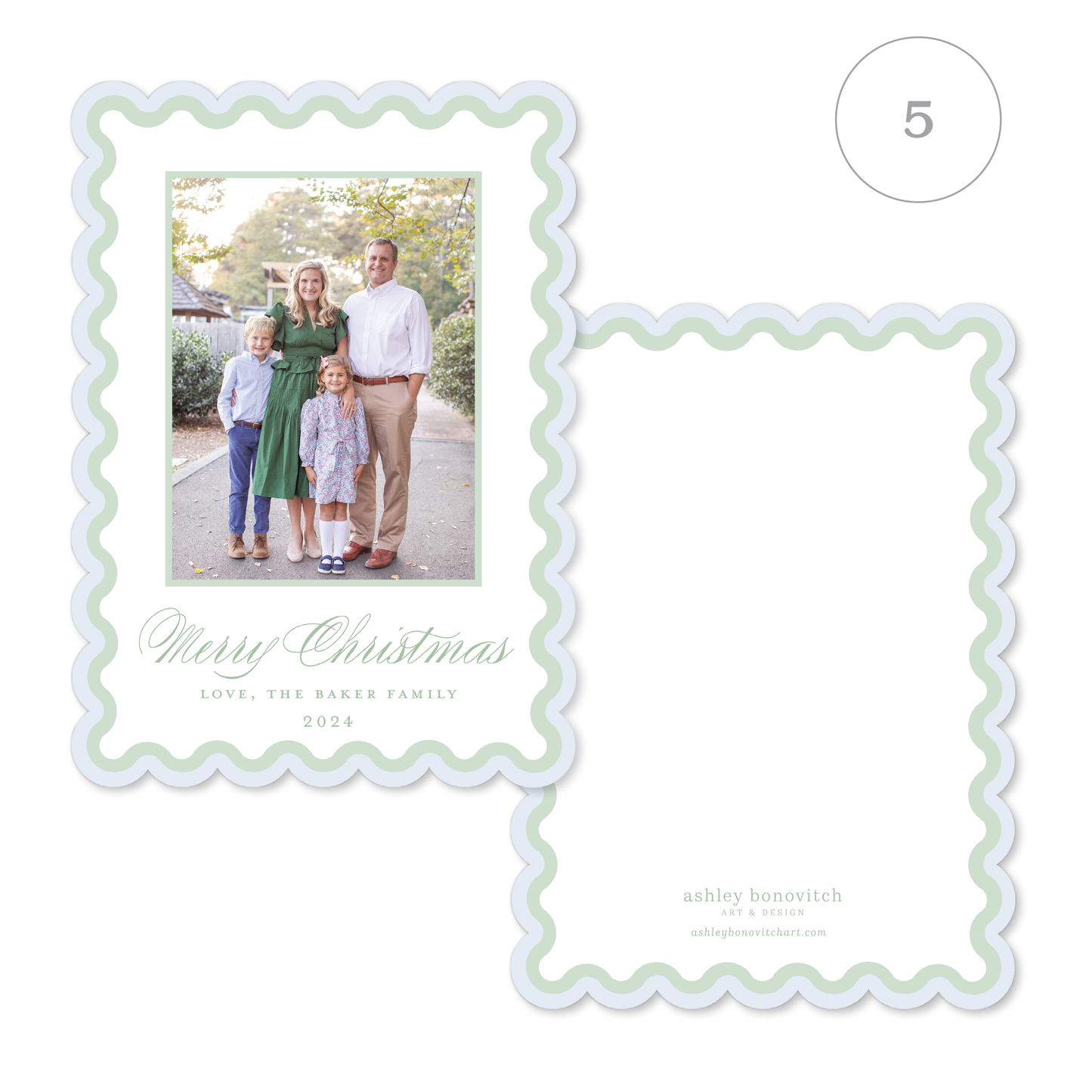 Two Tone Scallop Christmas Cards - 8 Colorways