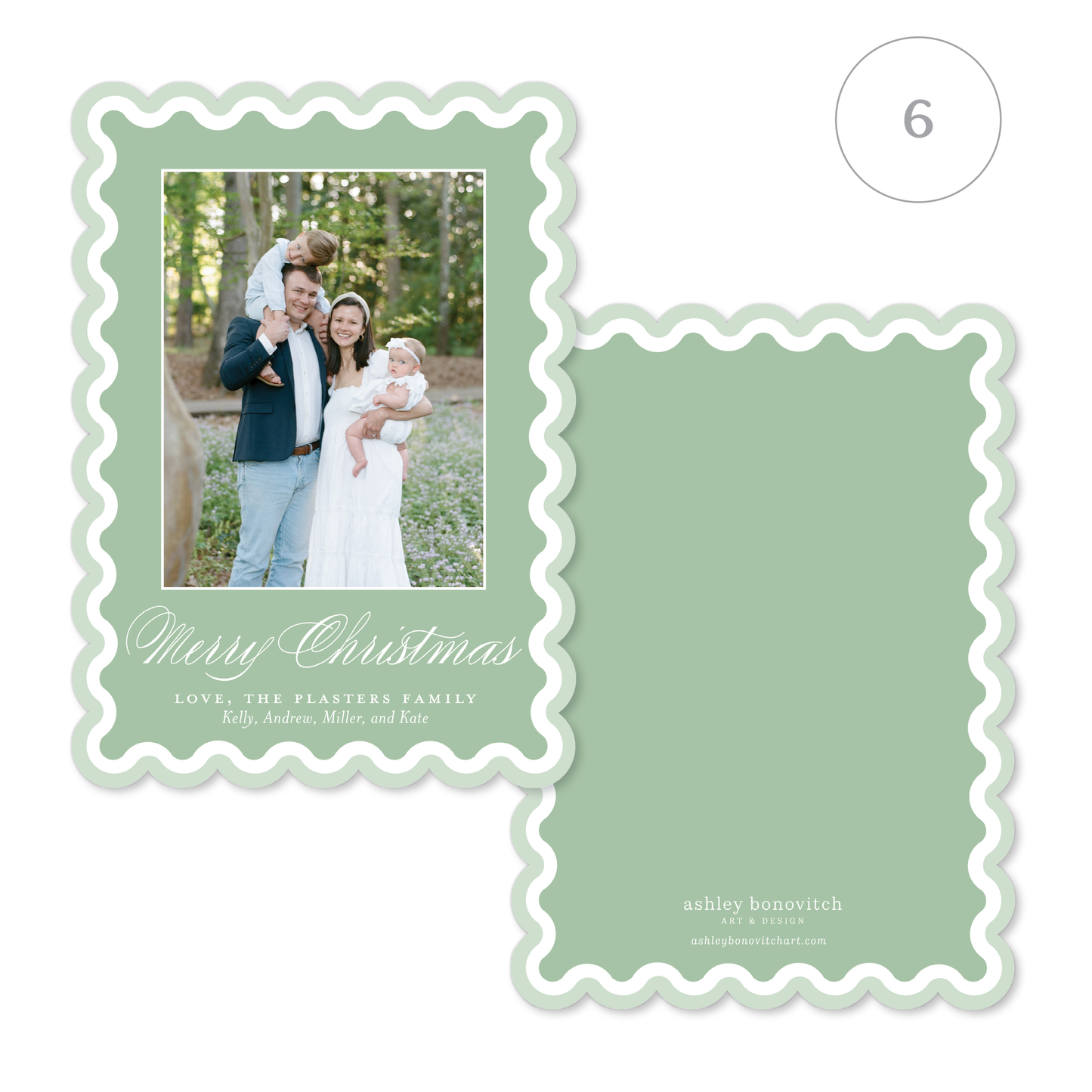 Two Tone Scallop Christmas Cards - 8 Colorways