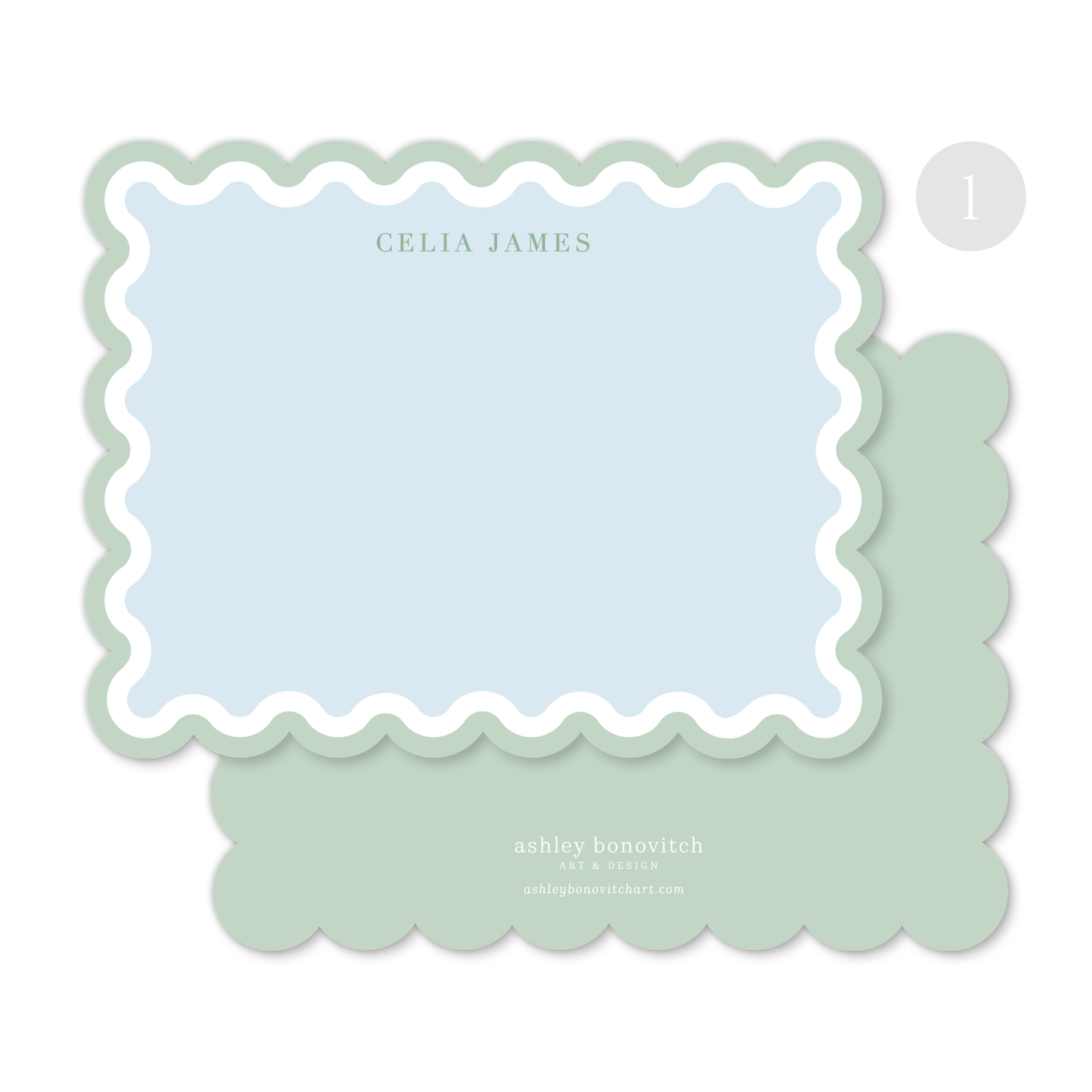 Scallop Border Stationery Set