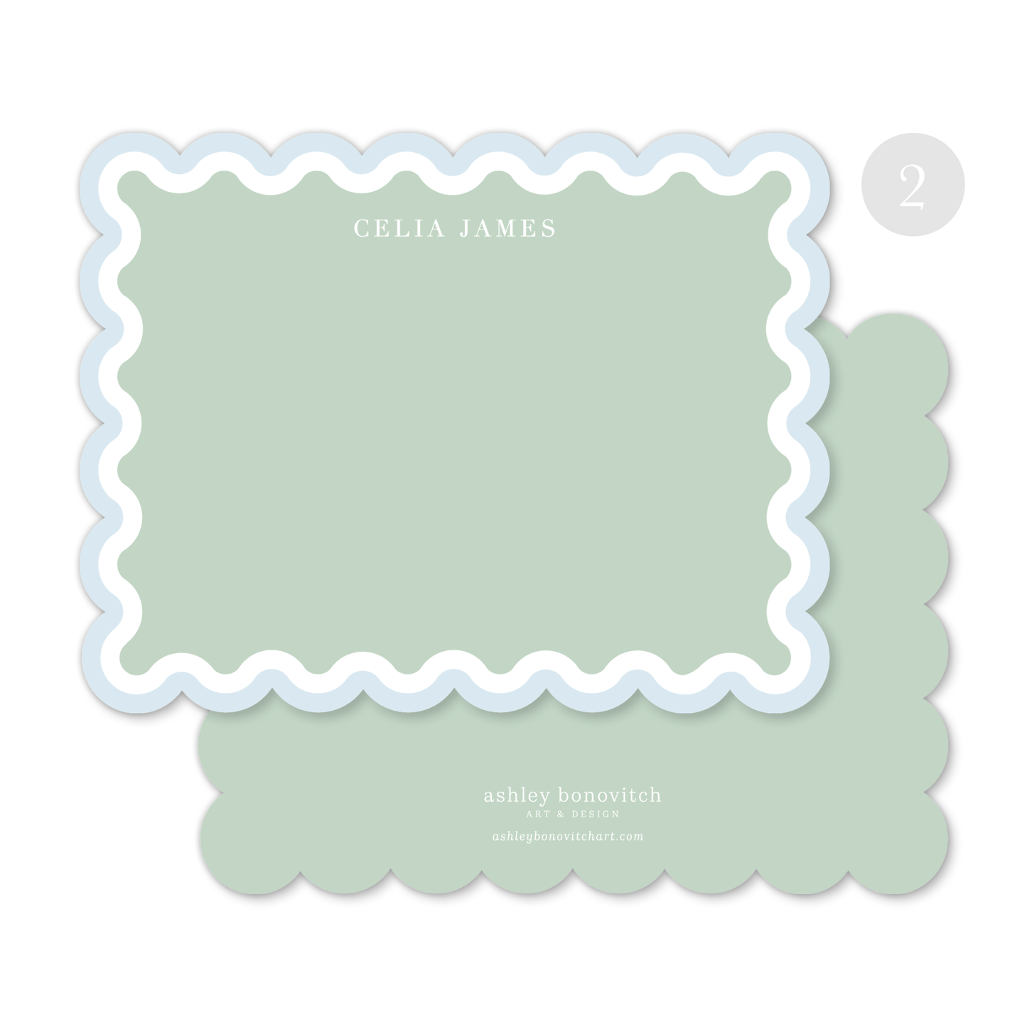 Scallop Border Stationery Set