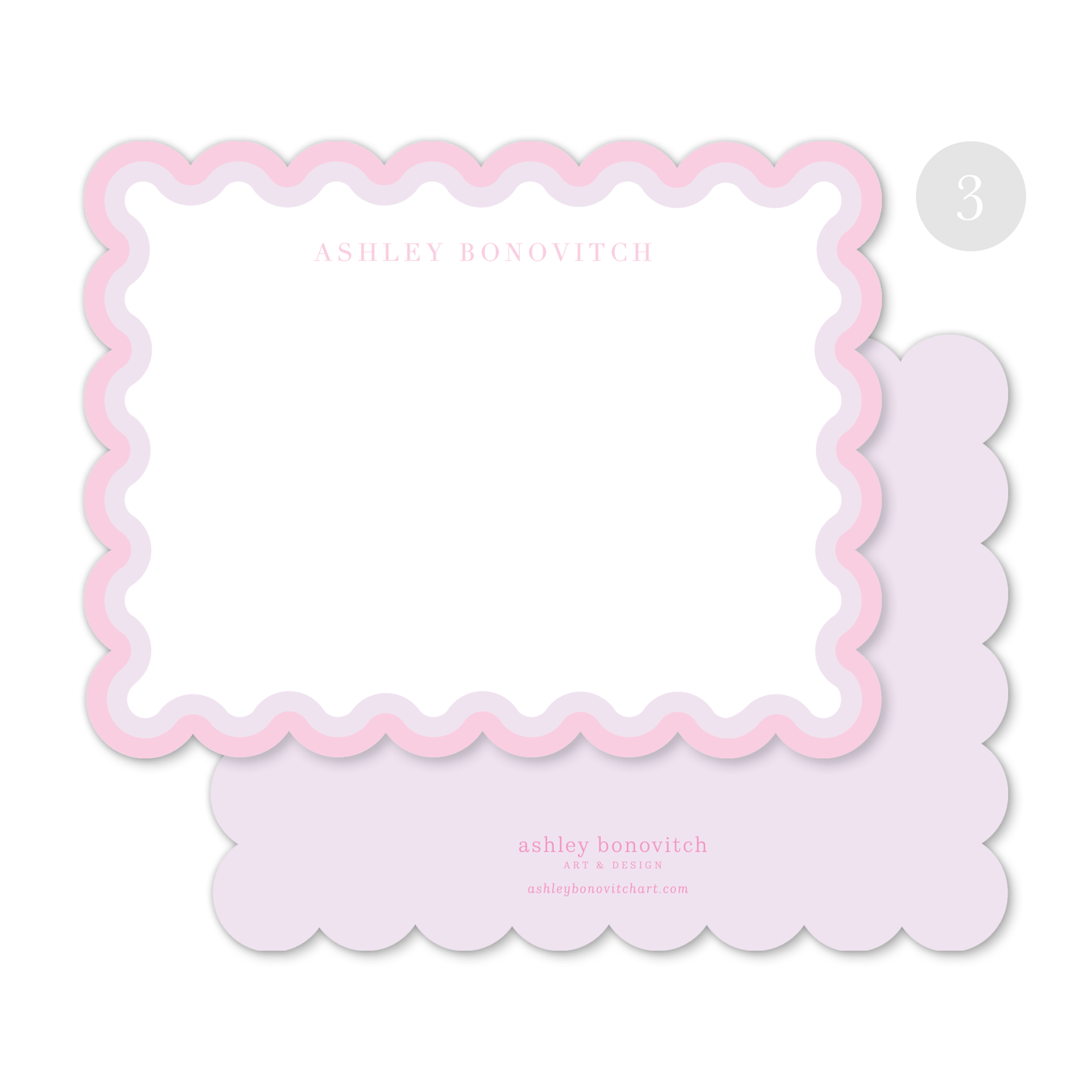 Scallop Border Stationery Set