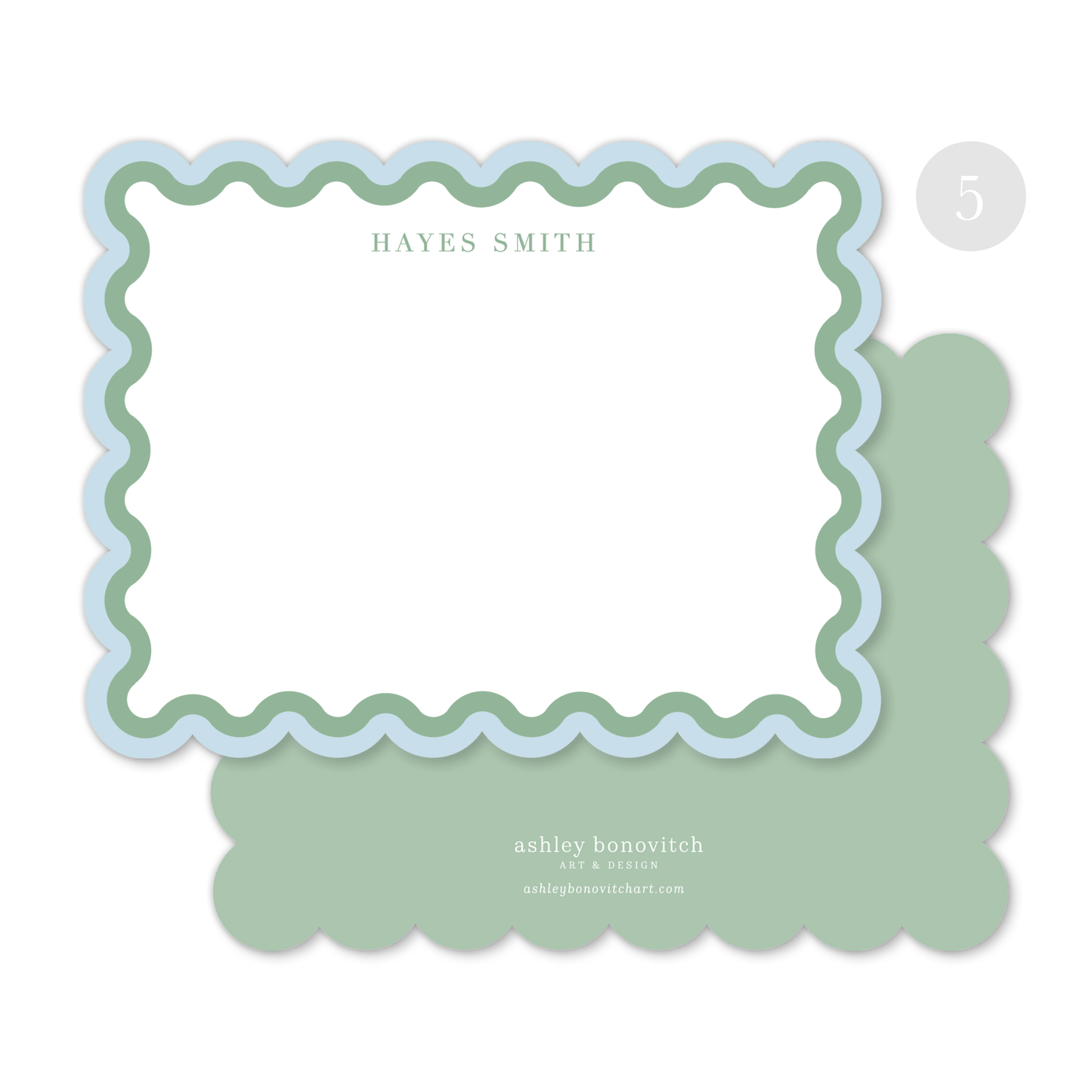 Scallop Border Stationery Set