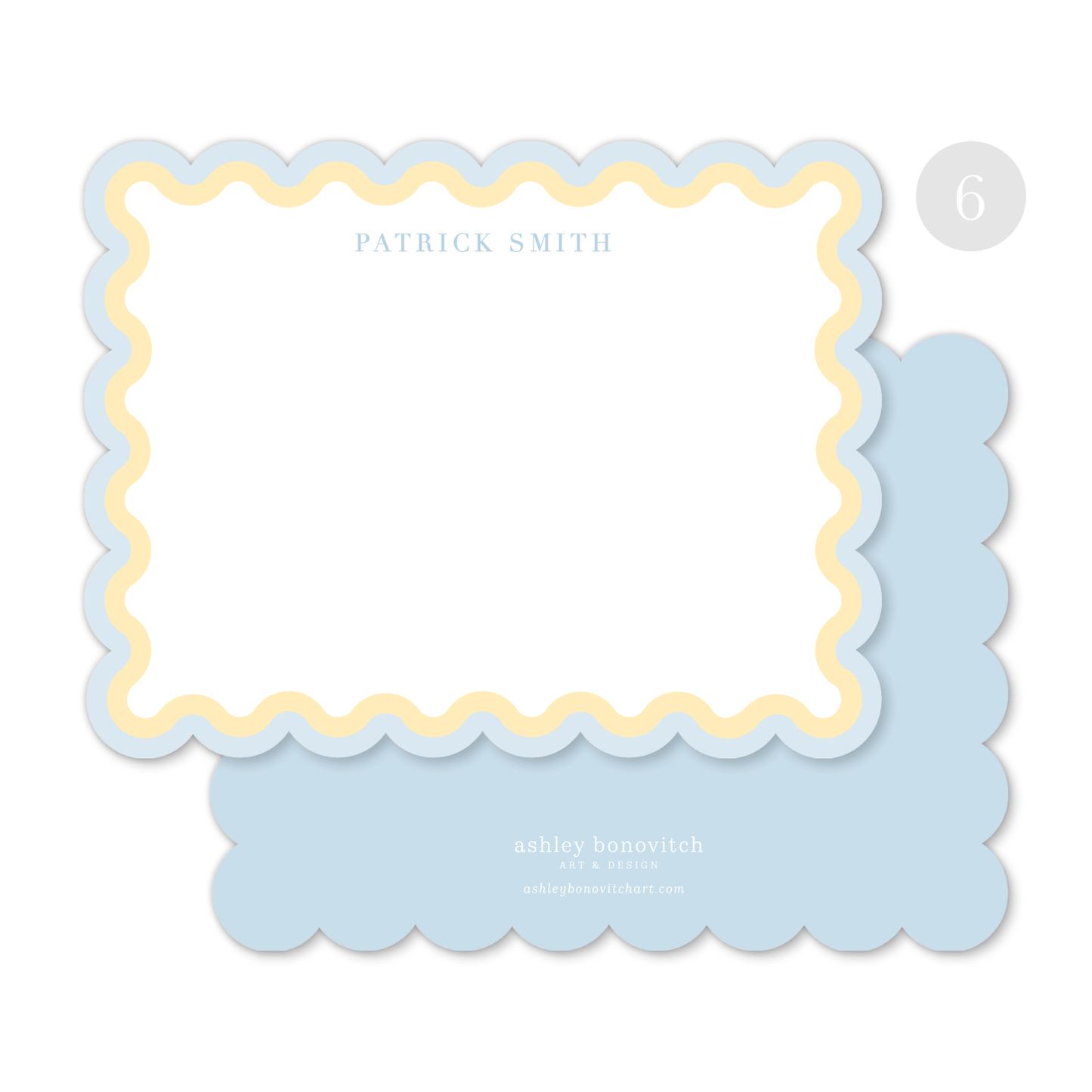 Scallop Border Stationery Set