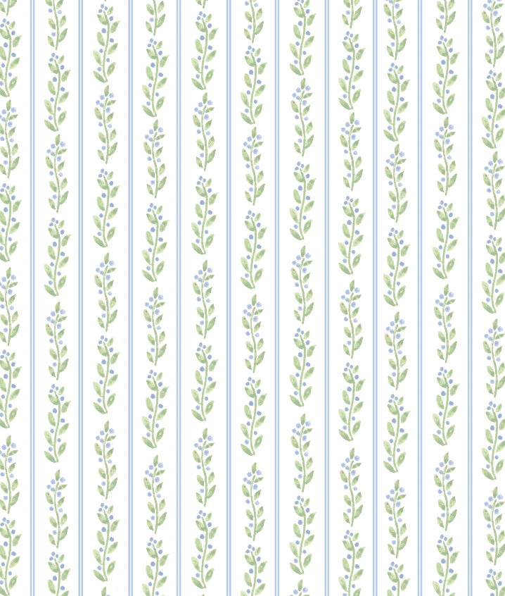 Garland Berries Wrapping Paper Sheets in Blue- PREORDER SHIPS NOV. 17TH