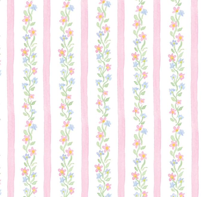Floral Vines Stripe Pattern