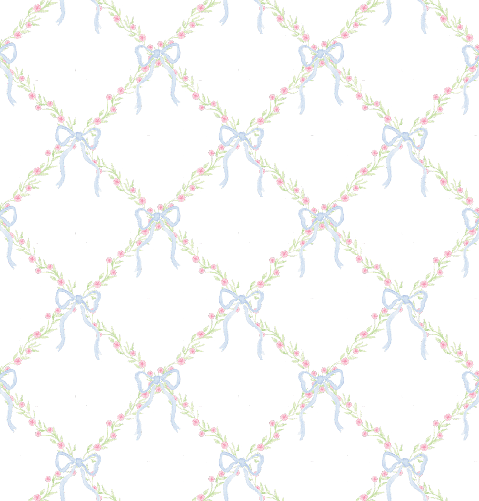 Blue Bow Lattice Pattern