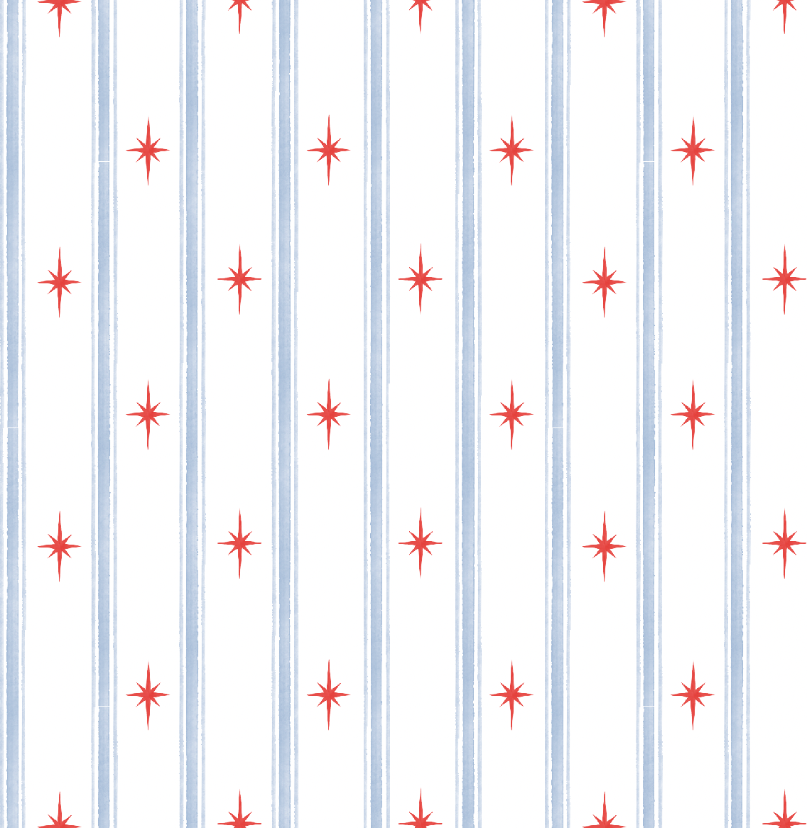 Patriotic Stars and Stripes Pattern in White