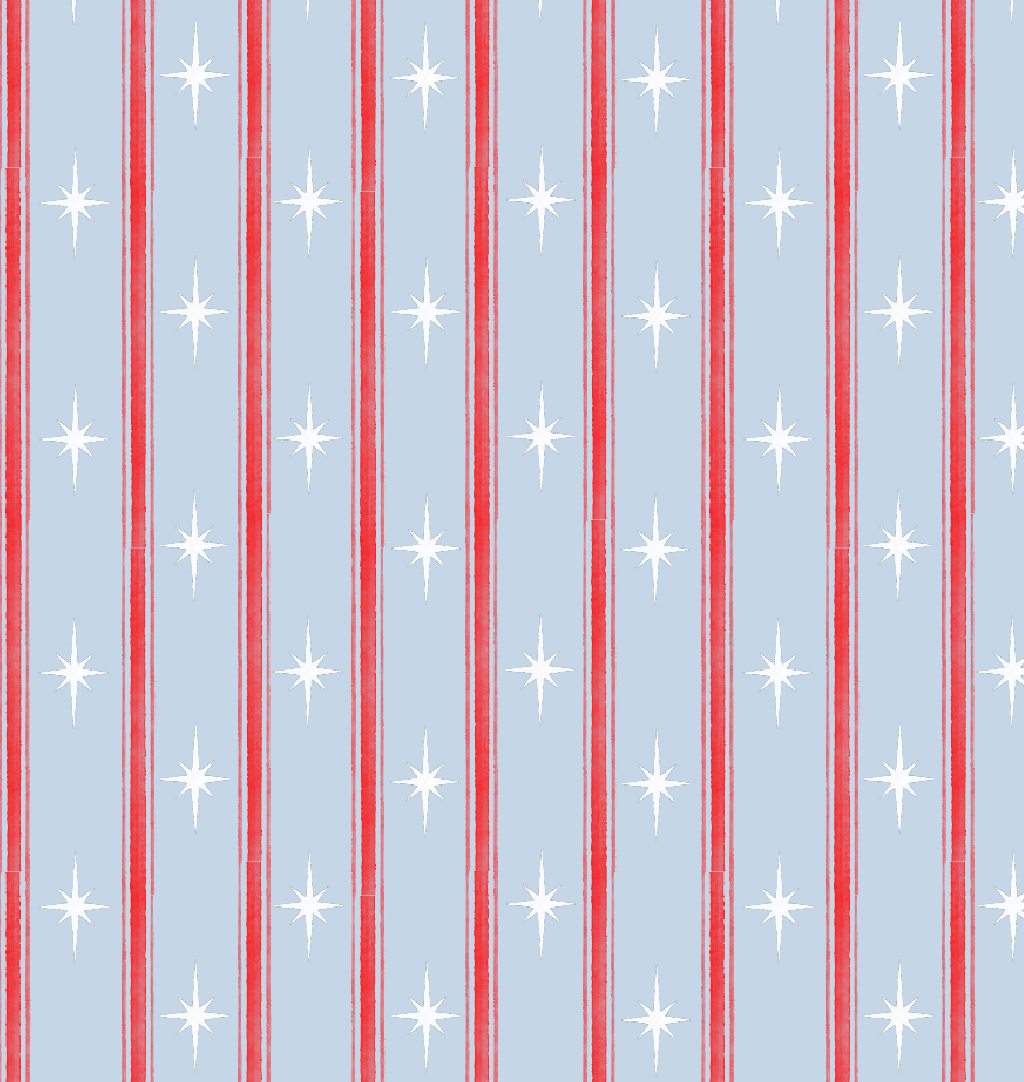 Patriotic Stars and Stripes Pattern in Blue