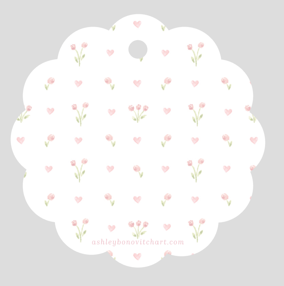 Scalloped Vintage Valentine's Day Gift Tags