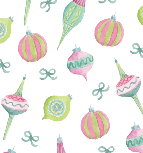 Ornaments and Cheer Wrapping Paper Sheets - PREORDER SHIPS NOV. 17TH