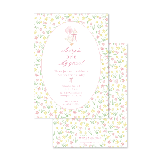 Silly Goose Floral Invitation