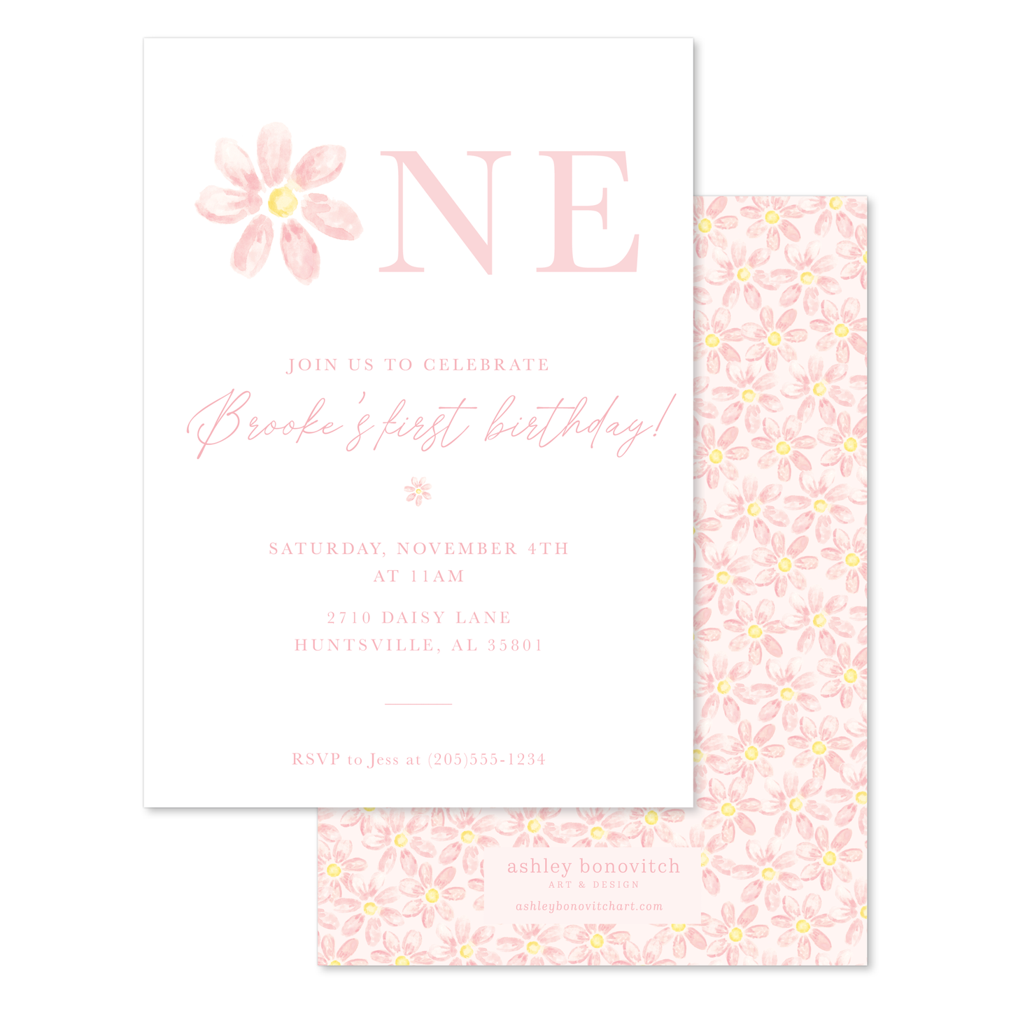 Simple Daisy Party Invitations