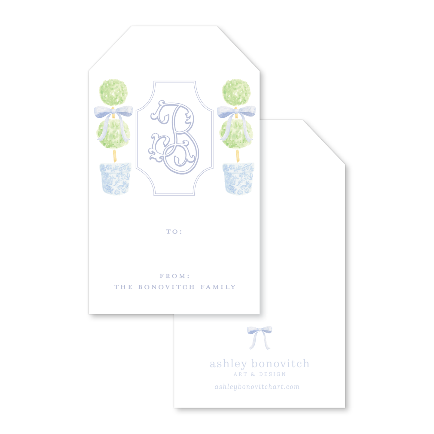 Topiary Gift Tags in Blue