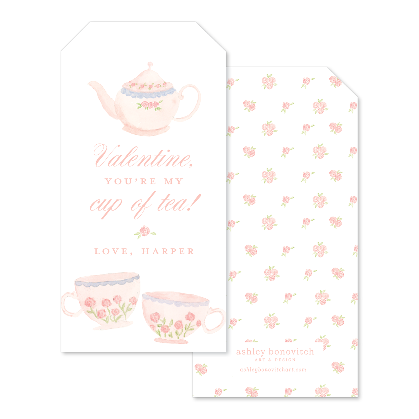 Cup of Tea Valentines Tags