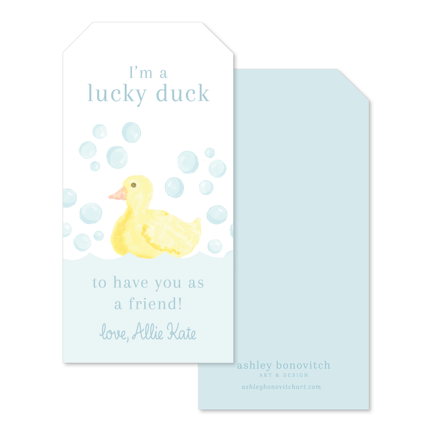 Lucky Duck Valentines Tags