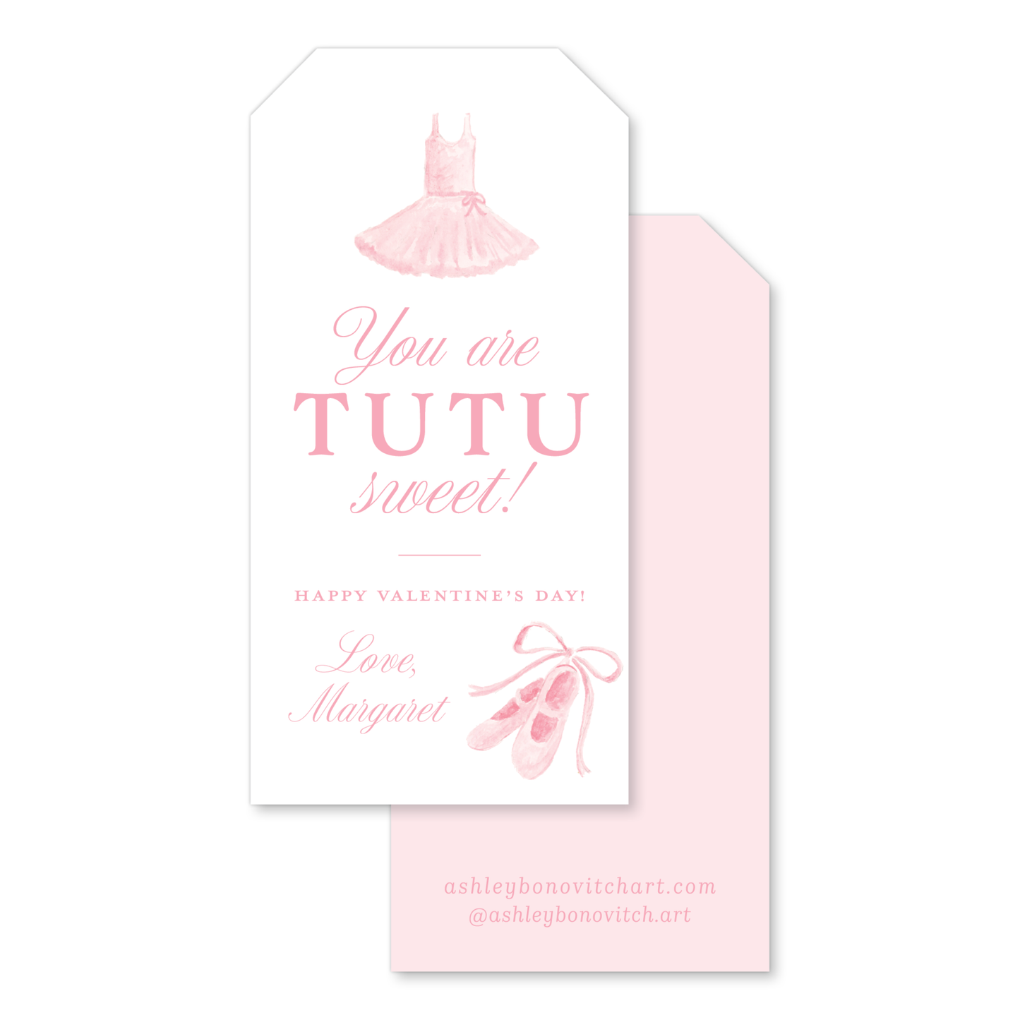 Tutu Sweet Ballerina Valentines Tags