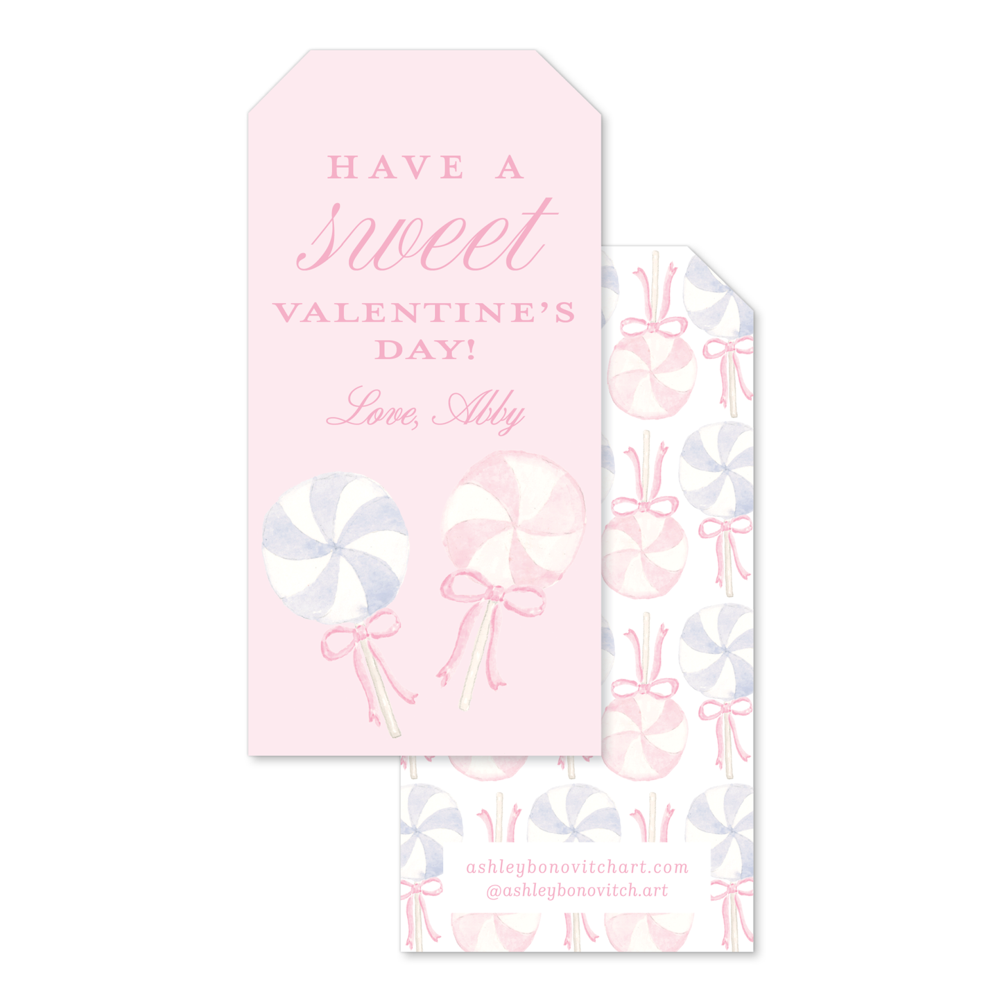 Lollipop Valentines Tags