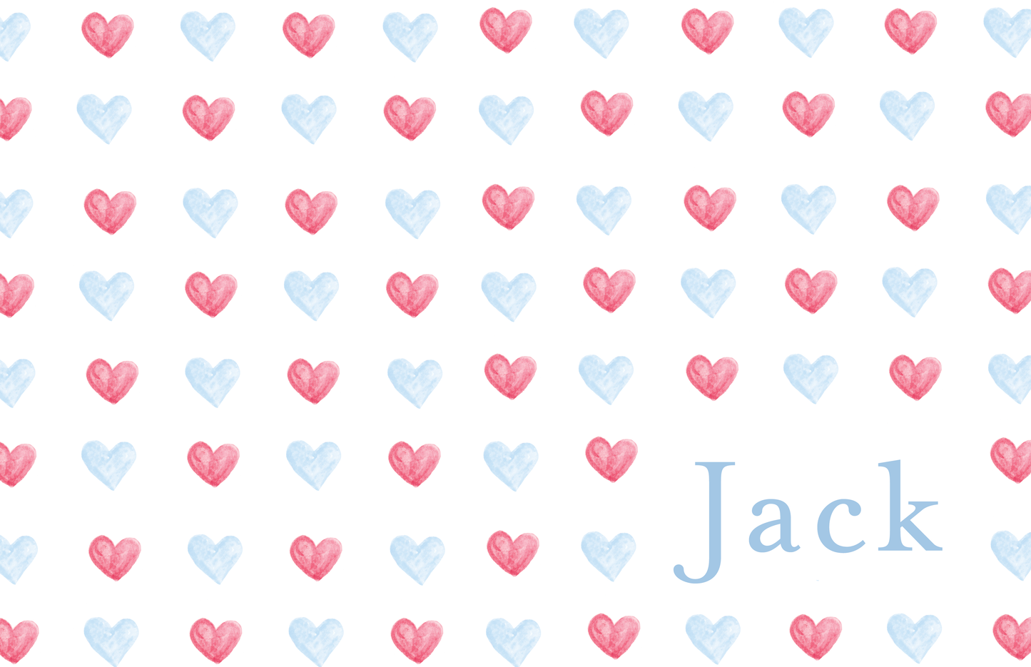 Valentines Red and Blue Hearts Placemat