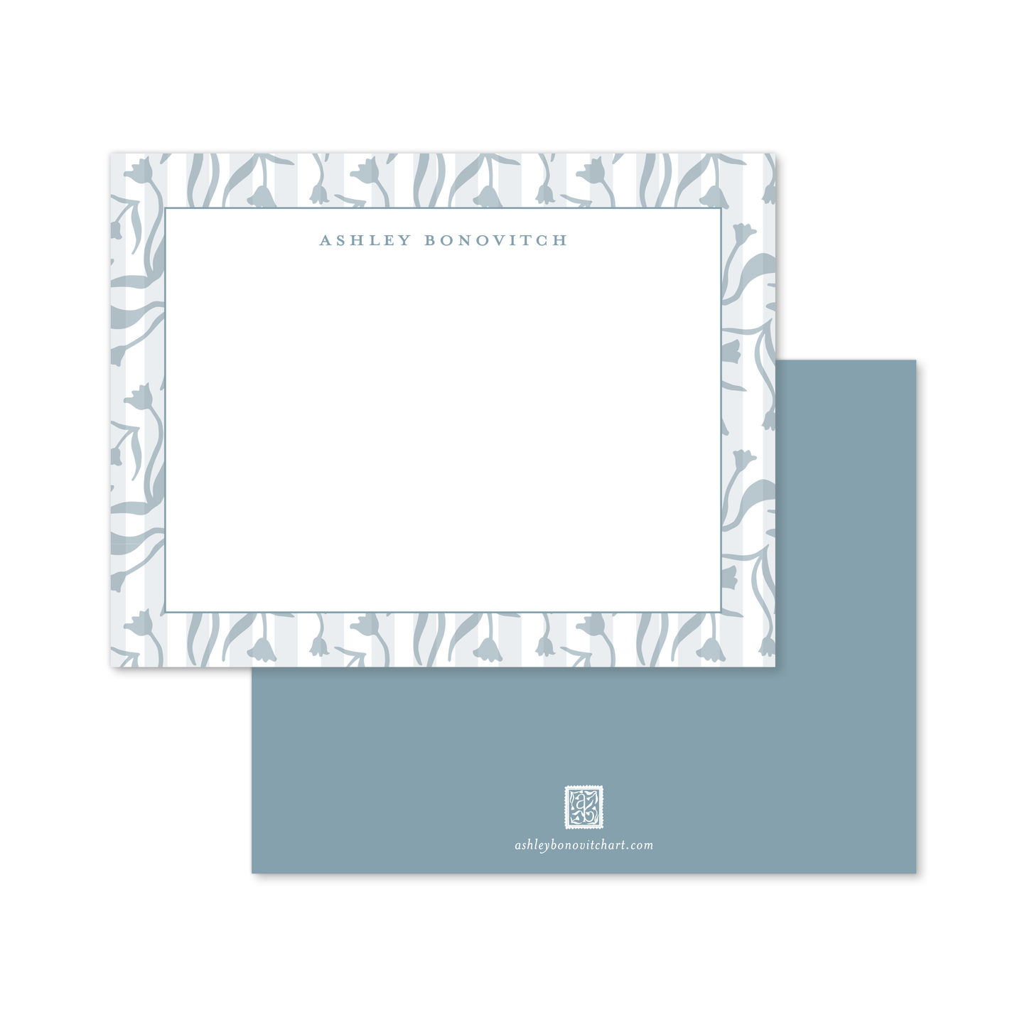 Signature Pattern Stationery Set in Aegean Blue