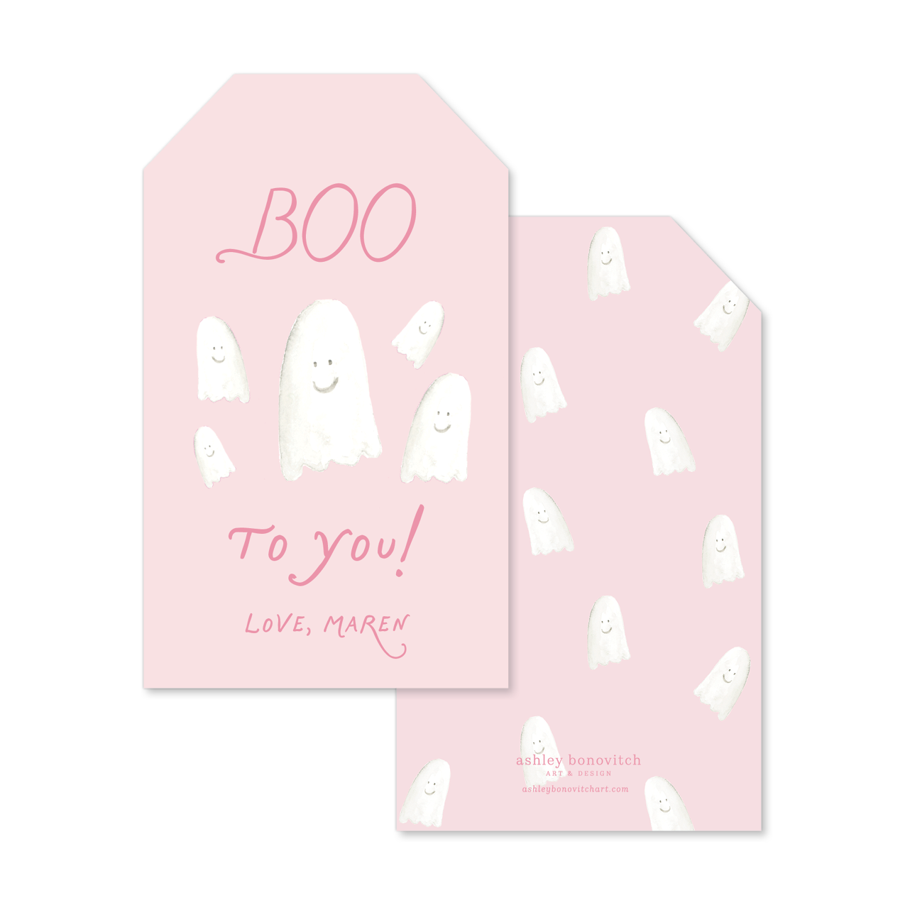 Boo to You Gift Tags in Pink