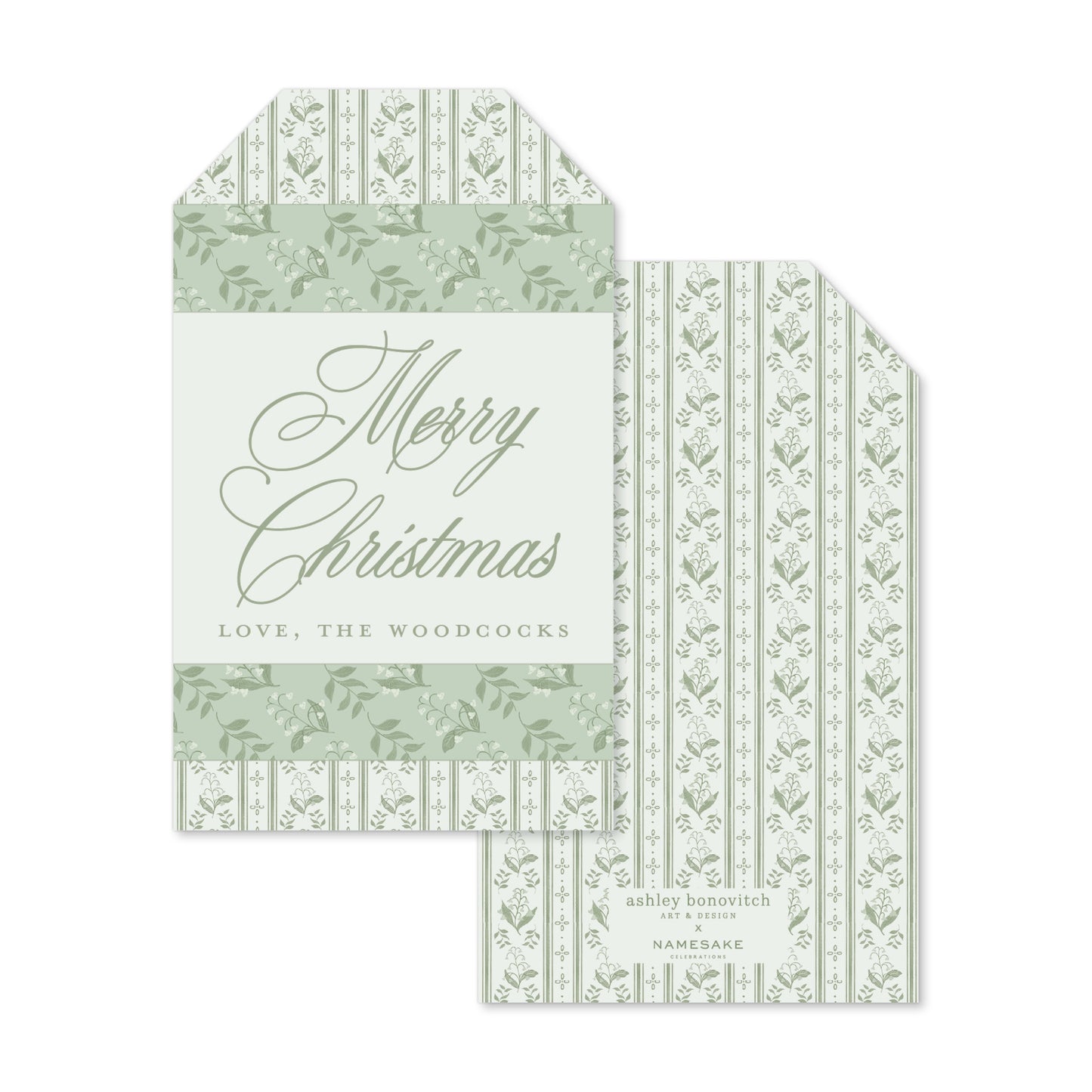 Lily Of the Valley Christmas Tag - Ashley Bonovitch Art x Name Sake Celebrations Collab