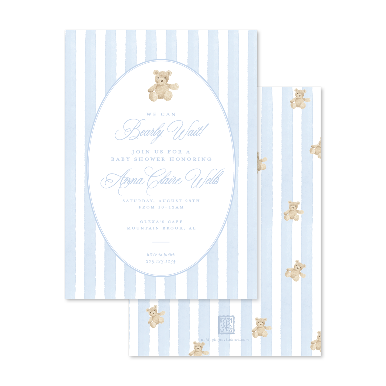 Teddy Bears Invitation in Blue