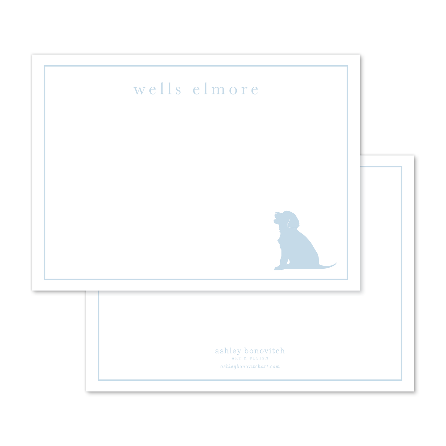 Blue Puppy Stationery Set