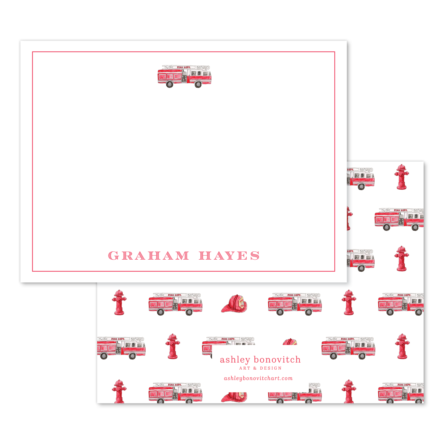 Fire Truck Stationery Set