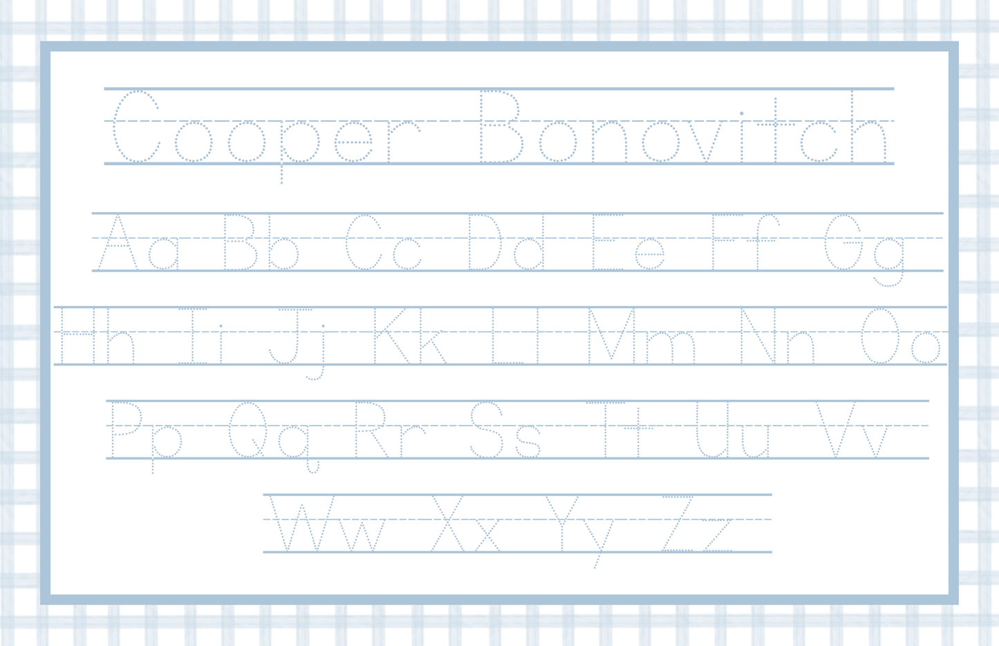 Alphabet Practice Placemat