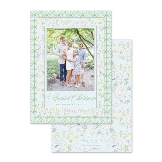 Bamboo Chinoiserie Christmas Card