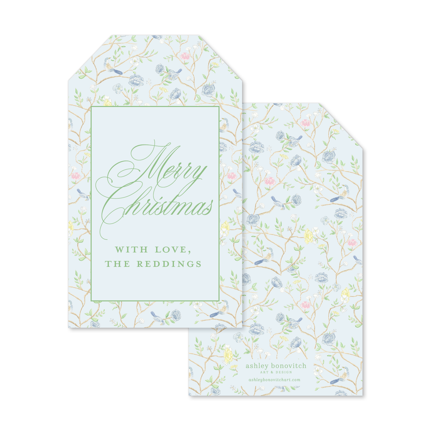 Chinoiserie Birds Christmas Tags