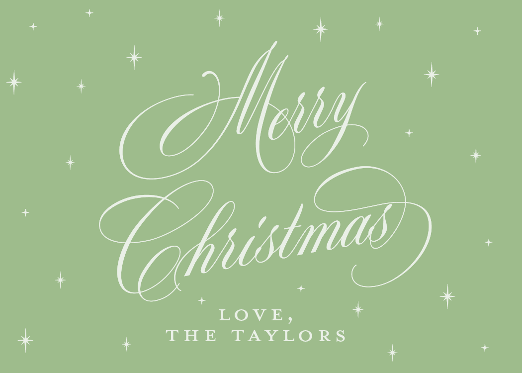 Classic Calligraphy Gift Stickers in Green