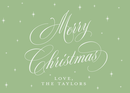 Classic Calligraphy Gift Stickers in Green
