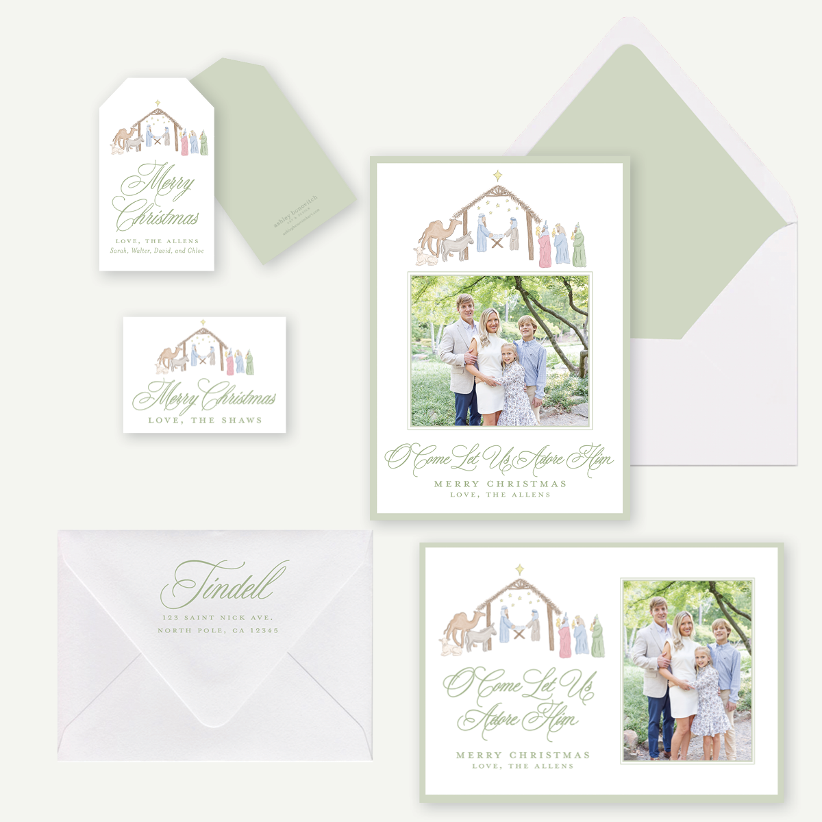 Pastel Nativity Christmas Card