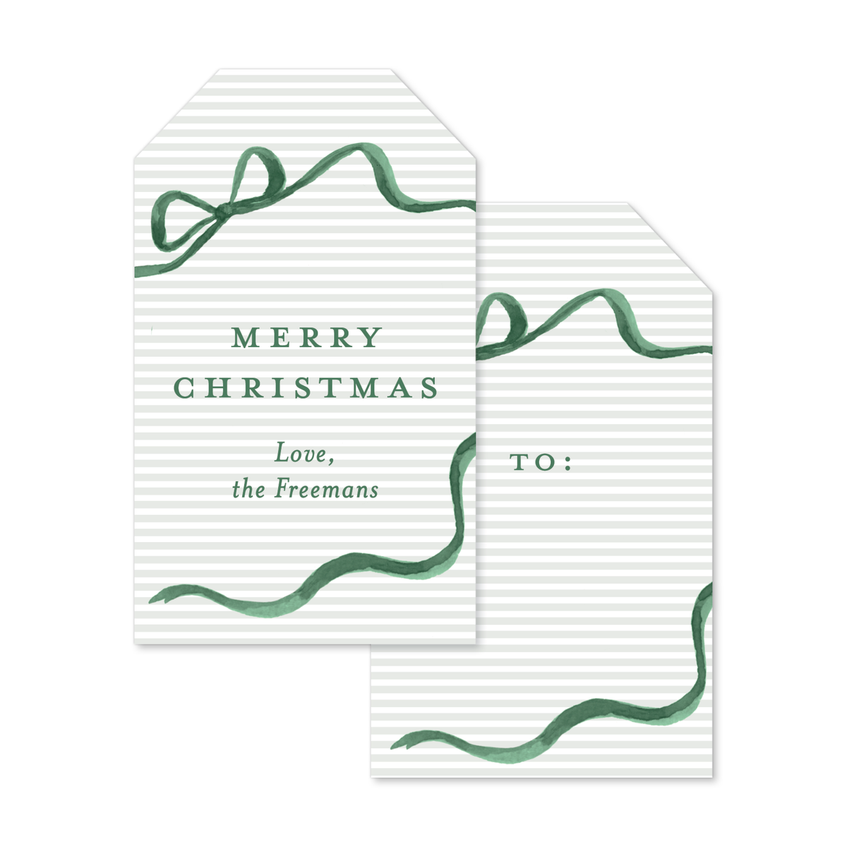 Classic Christmas Ribbons Gift Tags - 4 Colorways