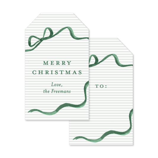 Classic Christmas Ribbons Gift Tags - 4 Colorways