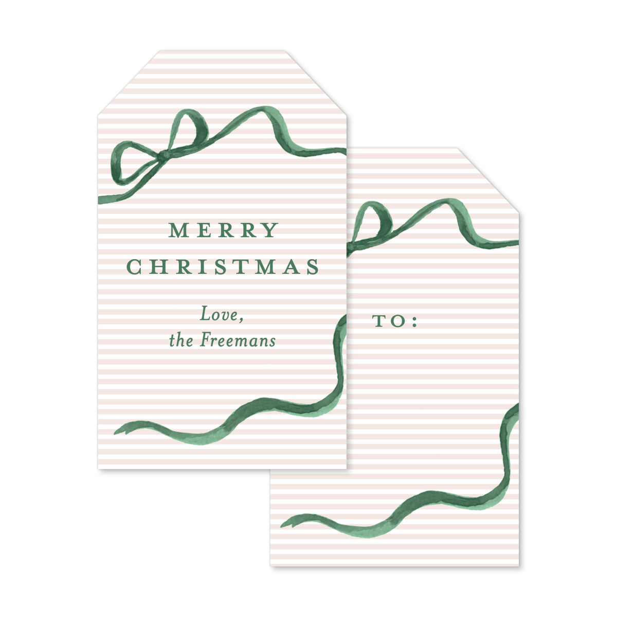 Classic Christmas Ribbons Gift Tags - 4 Colorways