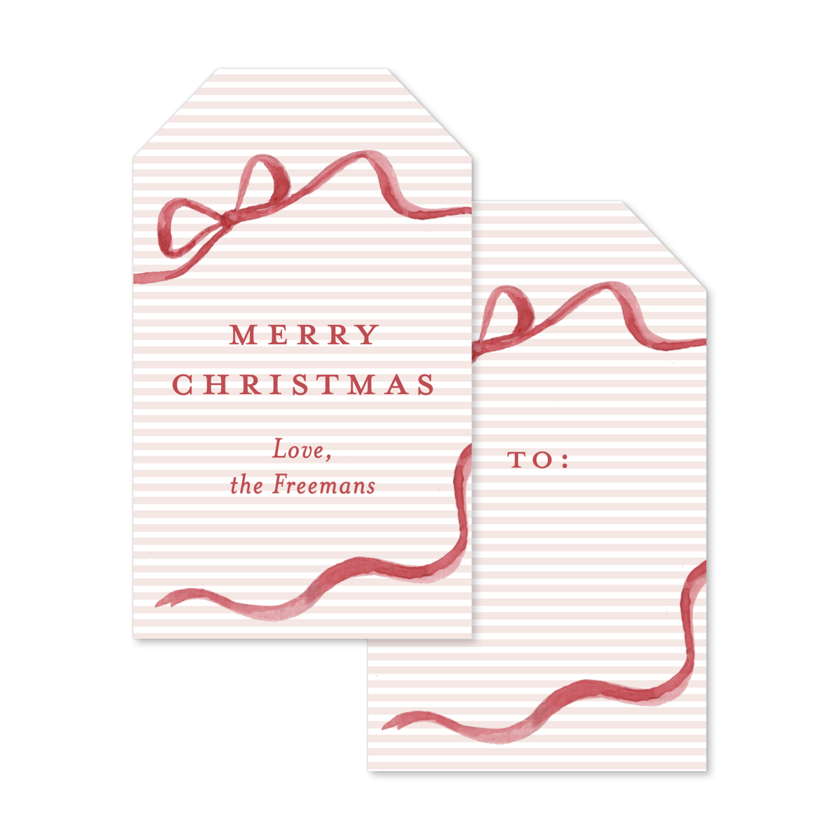 Classic Christmas Ribbons Gift Tags - 4 Colorways