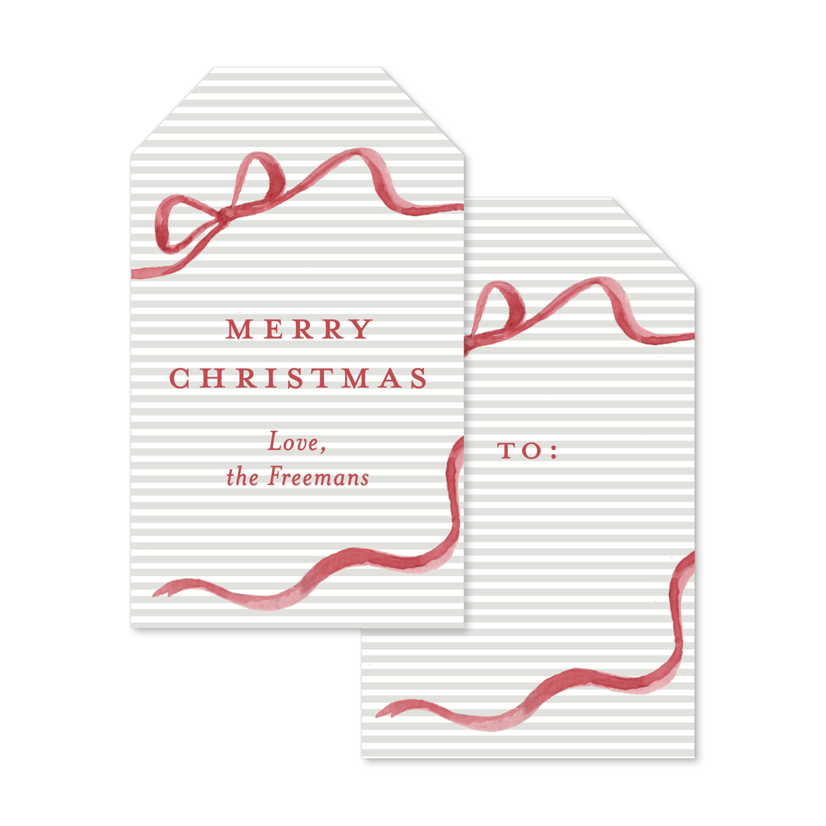 Classic Christmas Ribbons Gift Tags - 4 Colorways