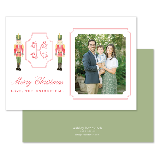 Classic Nutcracker Crest Christmas Card - Landscape